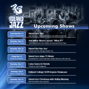 Island Jazz Upcoming Shows